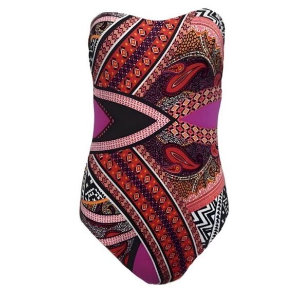 Kenneth Cole Vibrant Strappy Back One-Piece Swimsuit - Picture 2 of 4